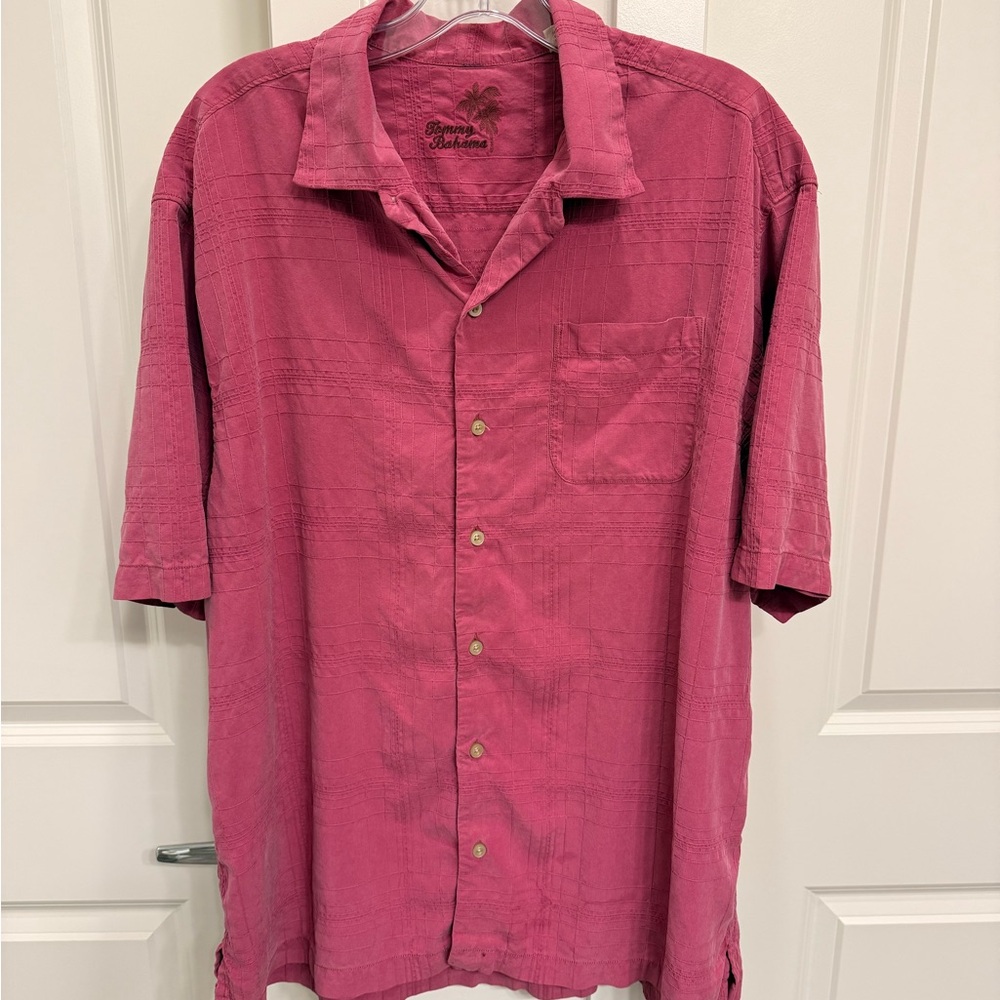 Tommy Bahama Men's Casual Button Down in Rich Pink